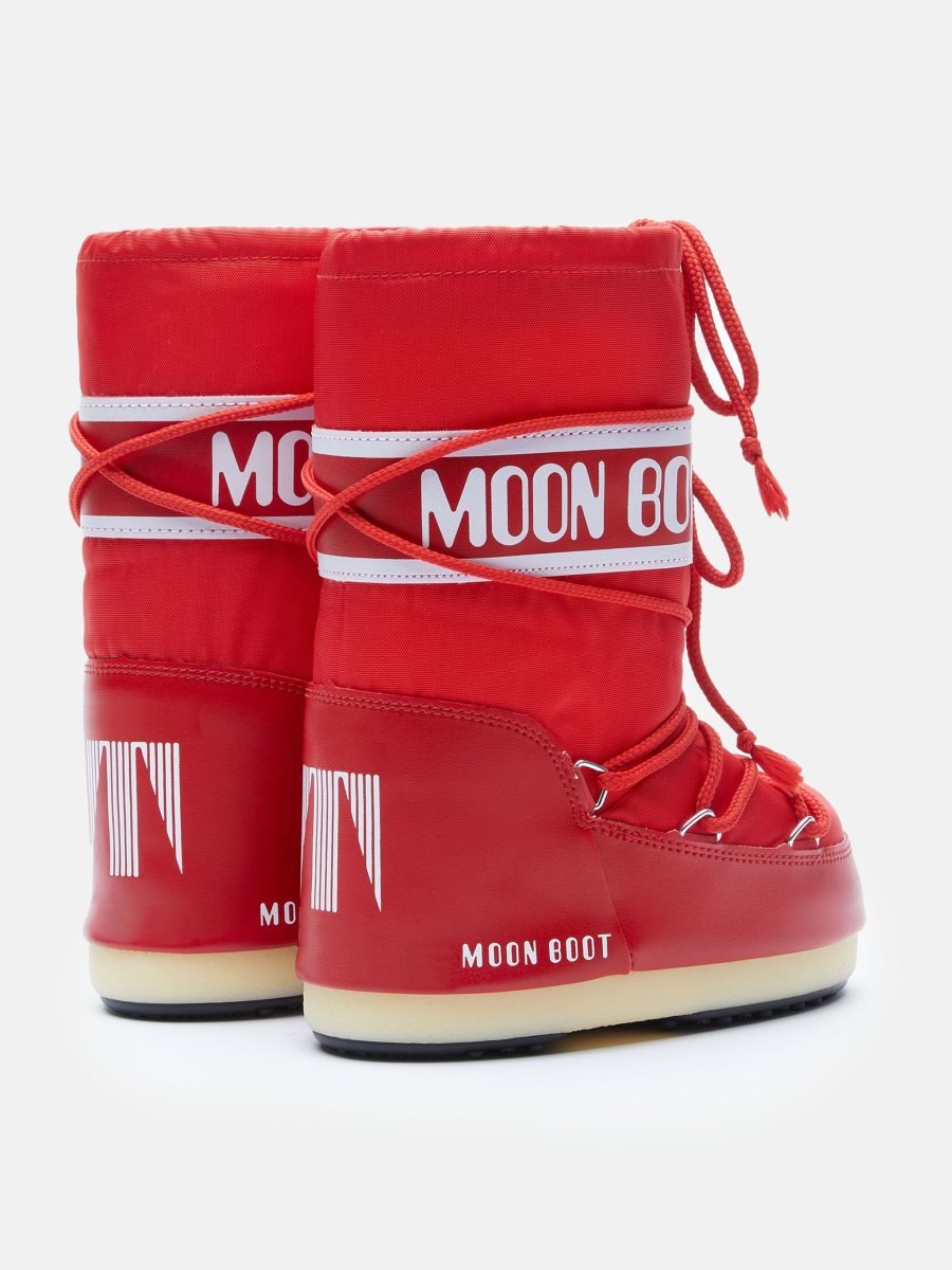 Moon Boot ICON JUNIOR NYLON BOOTS - RED - Click Image to Close