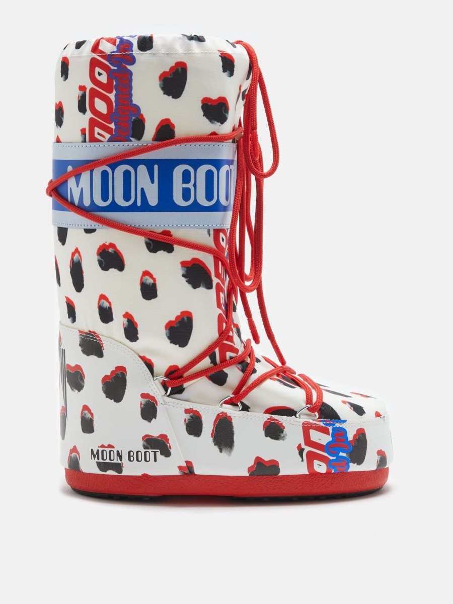 Moon Boot ICON RETROBIKER BOOTS - DALMATIAN