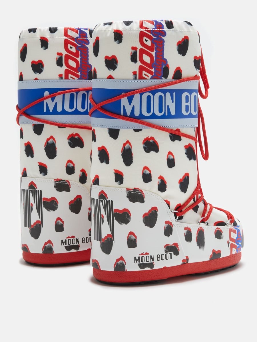 Moon Boot ICON RETROBIKER BOOTS - DALMATIAN