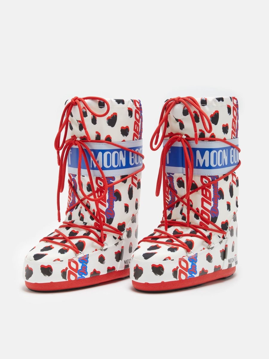 Moon Boot ICON RETROBIKER BOOTS - DALMATIAN