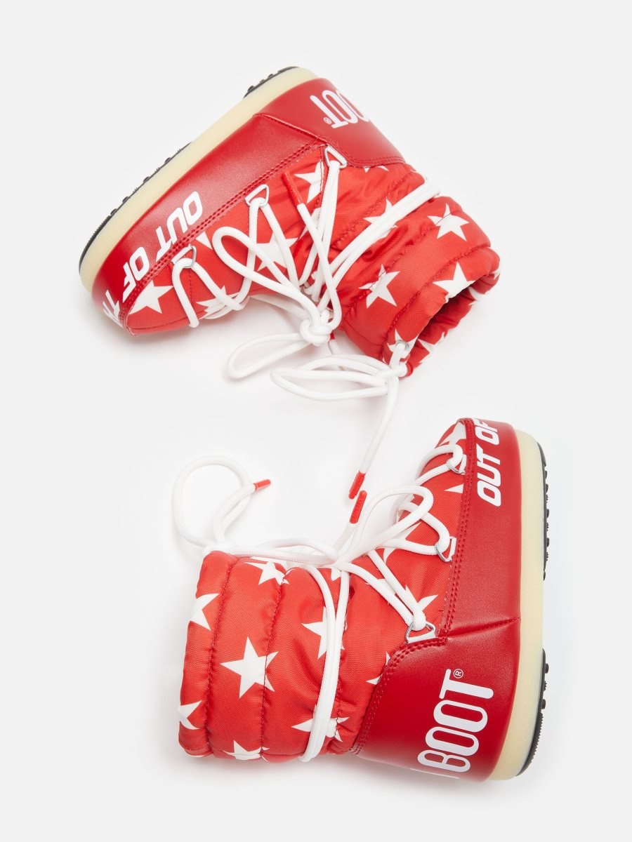 Moon Boot ICON LIGHT JUNIOR LOW BOOTS - RED/WHITE