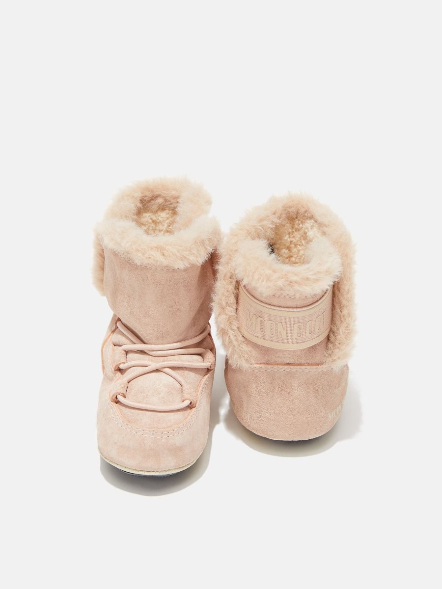 Moon Boot CRIB SUEDE BOOTS - PALE PINK