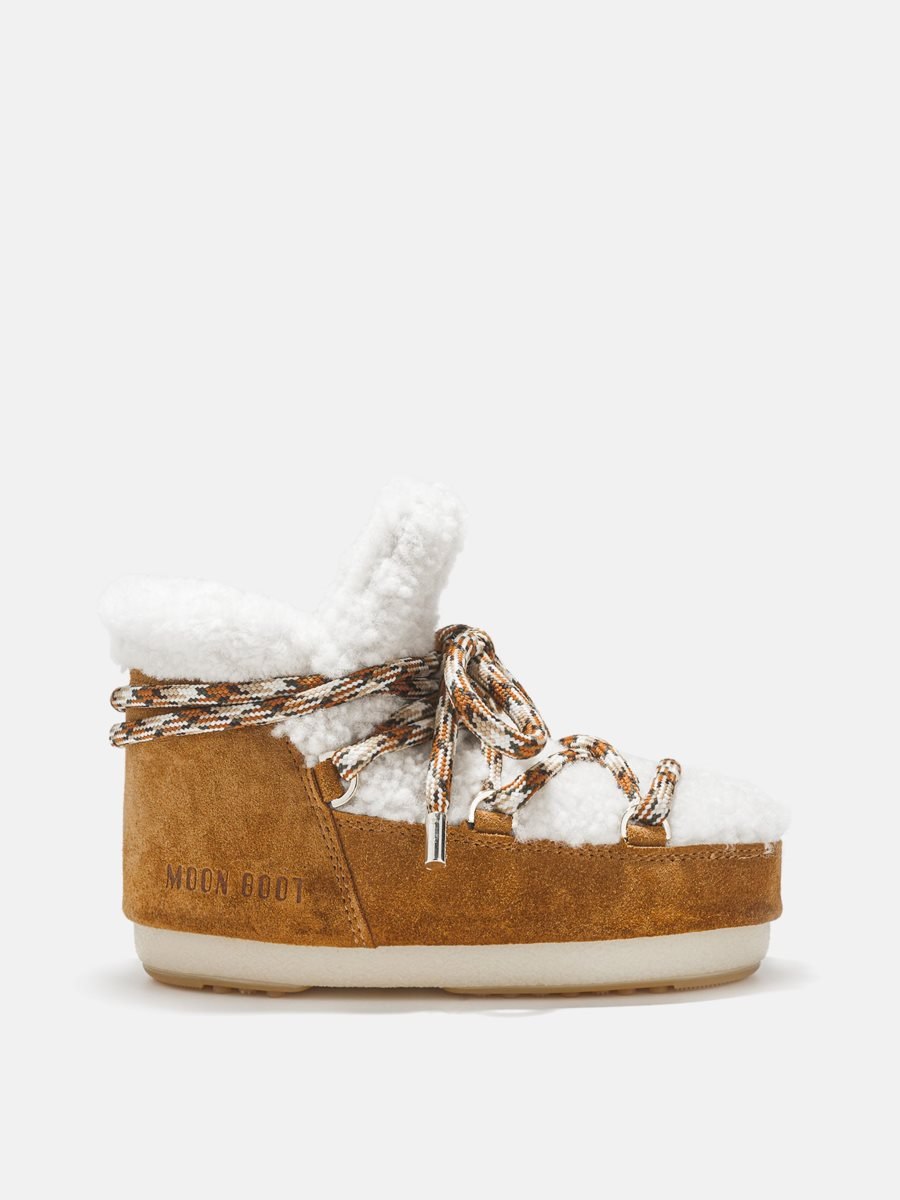 Moon Boot LAB69 ICON JUNIOR TAN SHEARLING PUMPS - WHISKY