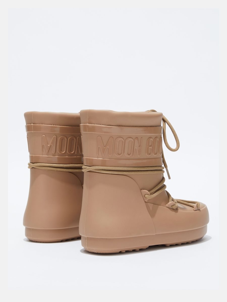 Moon Boot LOW RUBBER RAIN BOOTS - PRALINE - Click Image to Close
