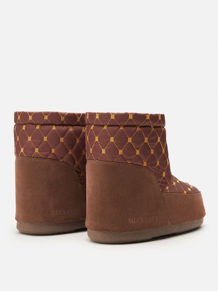 Moon Boot ICON LOW NO LACE QUILTED BOOTS - BROWN