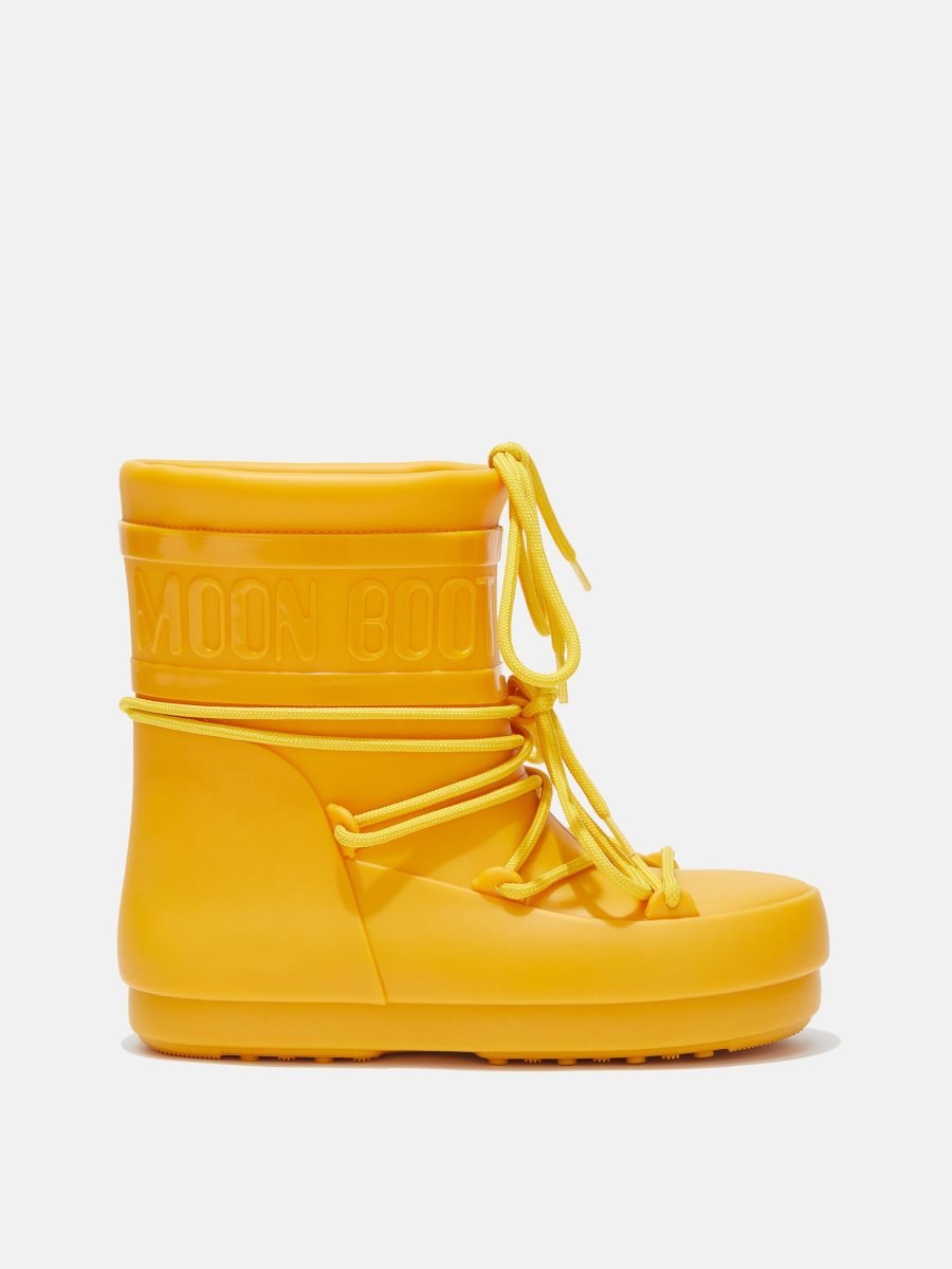 Moon Boot LOW RUBBER RAIN BOOTS - YELLOW