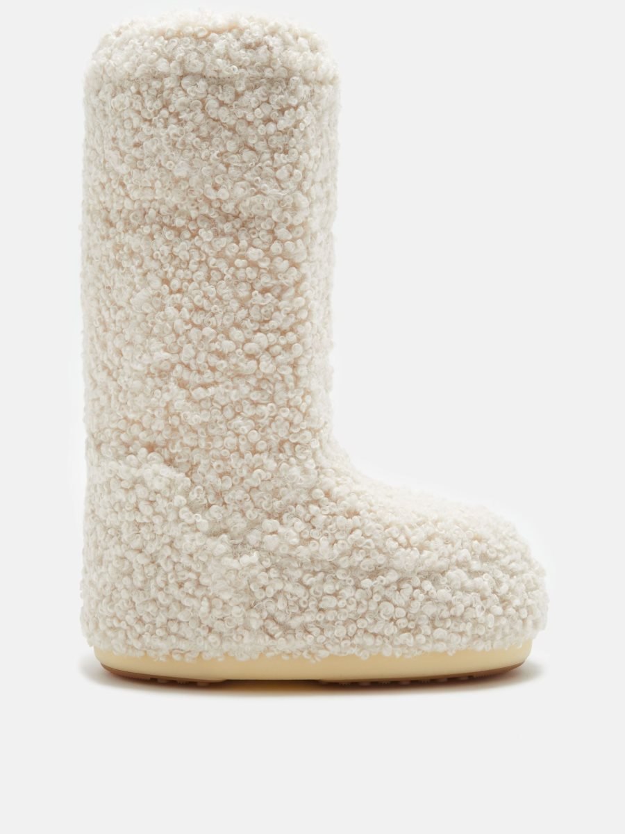 Moon Boot ICON FAUX CURLY BOOTS - CREAM