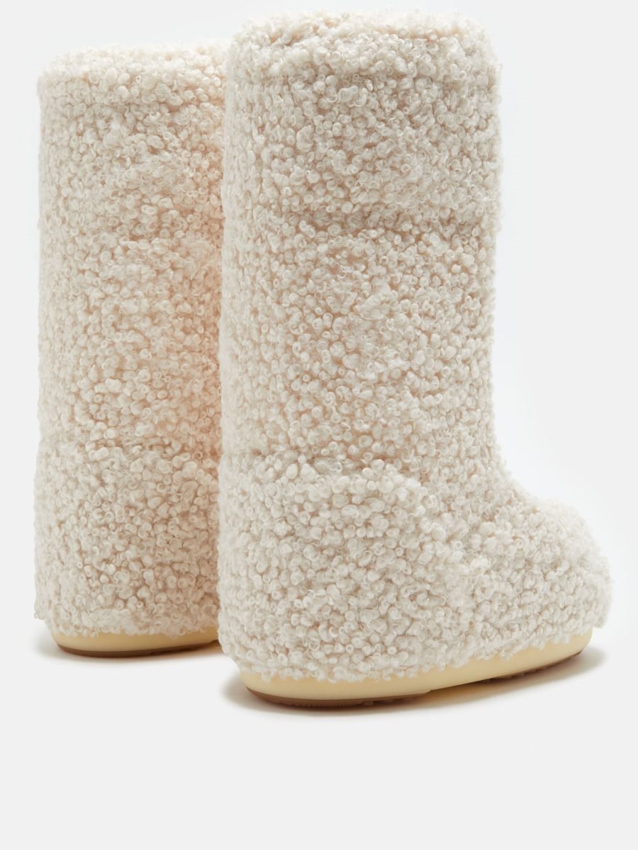 Moon Boot ICON FAUX CURLY BOOTS - CREAM