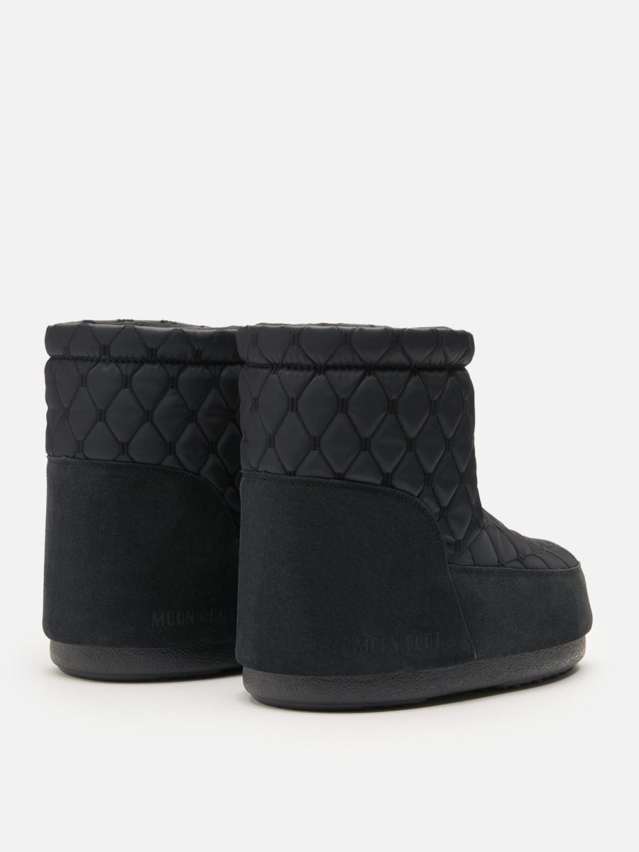 Moon Boot ICON LOW NO LACE QUILTED BOOTS - BLACK