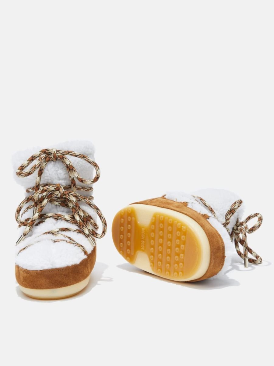 Moon Boot LAB69 ICON LIGHT LOW TAN SHEARLING BOOTS - WHISKY