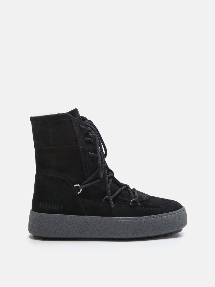 Moon Boot MTRACK LACE SUEDE BOOTS - BLACK