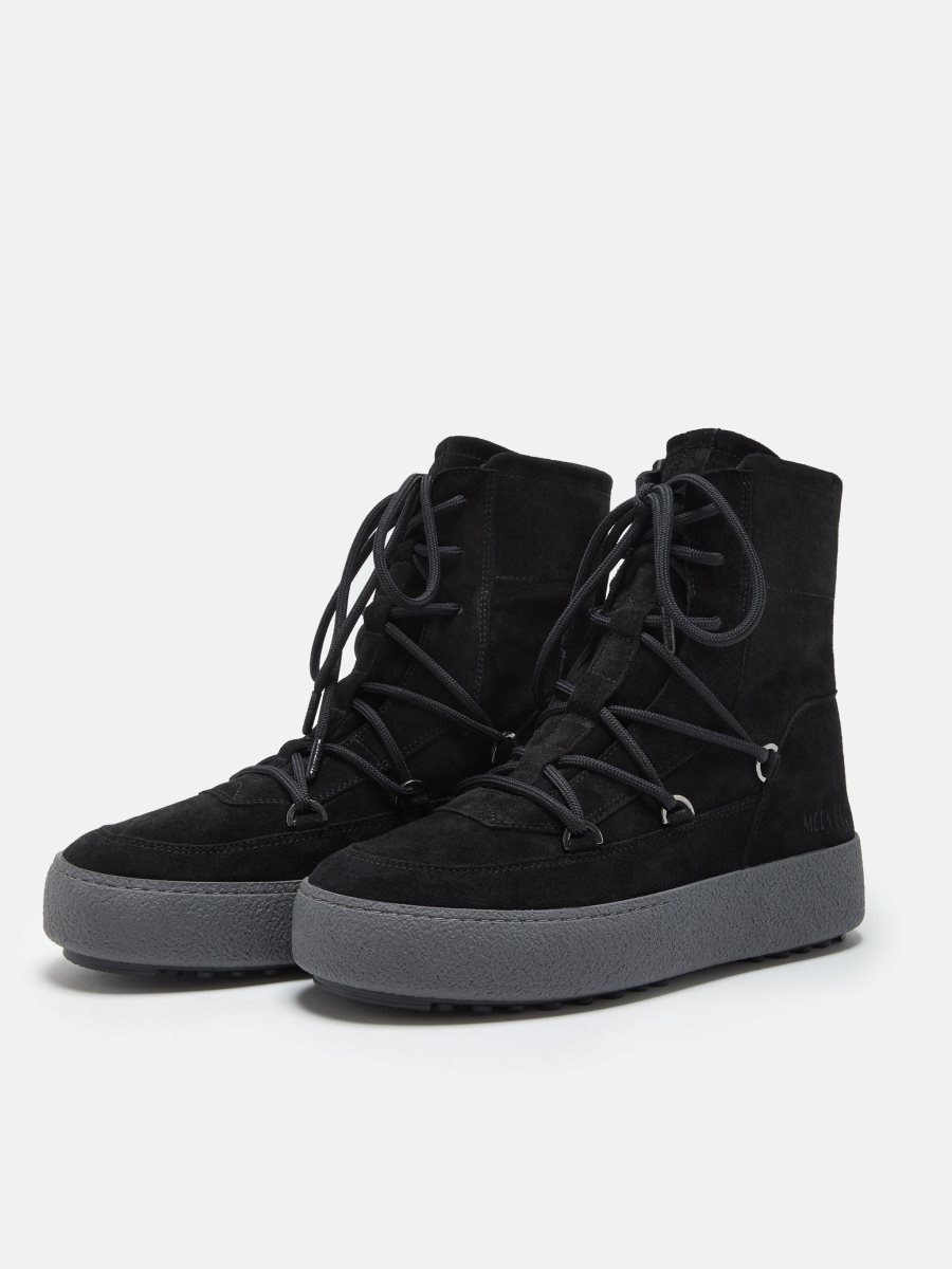 Moon Boot MTRACK LACE SUEDE BOOTS - BLACK