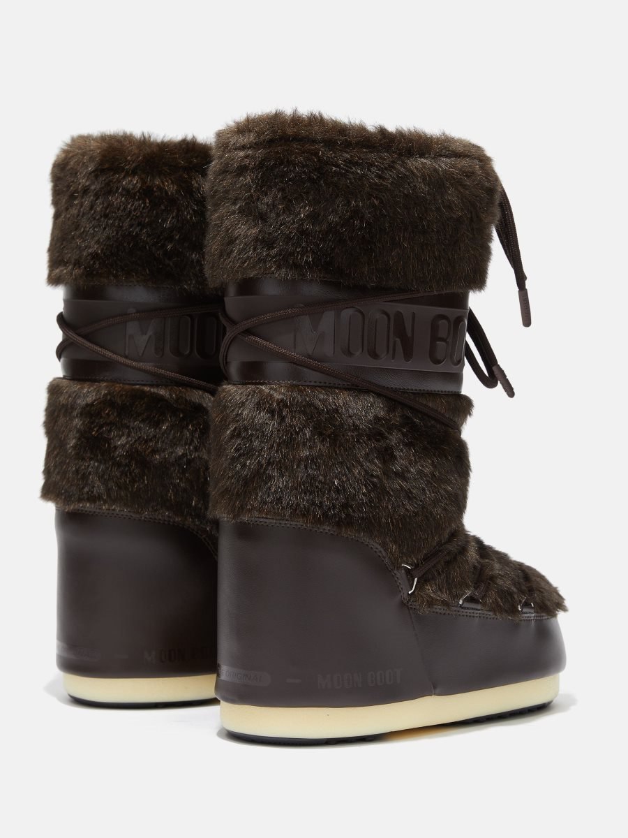 Moon Boot ICON FAUX-FUR BOOTS - BROWN