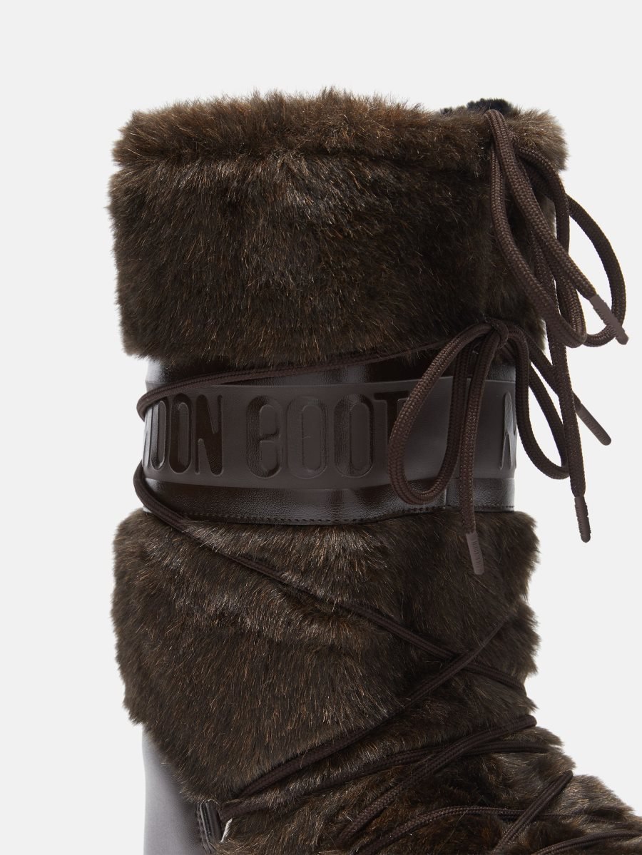 Moon Boot ICON FAUX-FUR BOOTS - BROWN