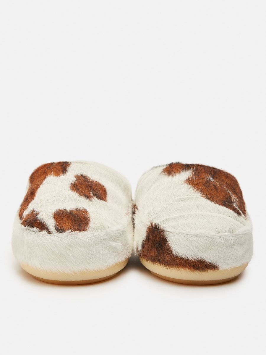 Moon Boot NO LACE PONY MULES - COW PRINT