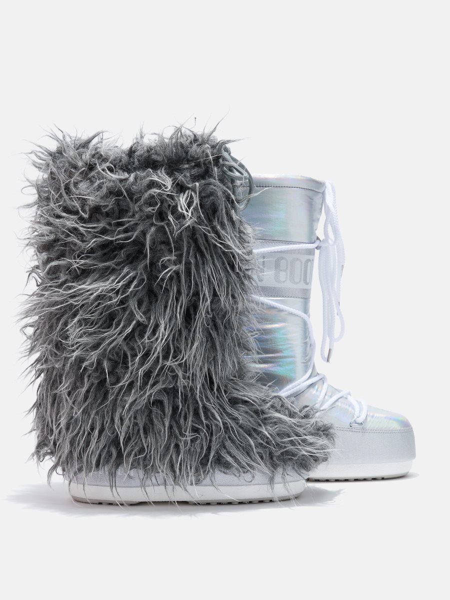 Moon Boot FAUX-FUR ICON BOOT COVERS - GREY
