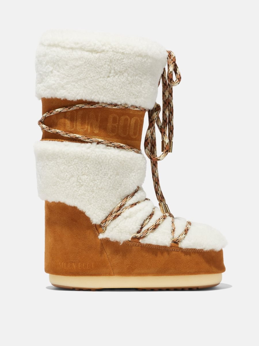 Moon Boot LAB69 ICON SHEARLING BOOTS - WHISKY WHITE