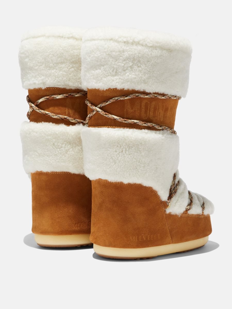 Moon Boot LAB69 ICON SHEARLING BOOTS - WHISKY WHITE