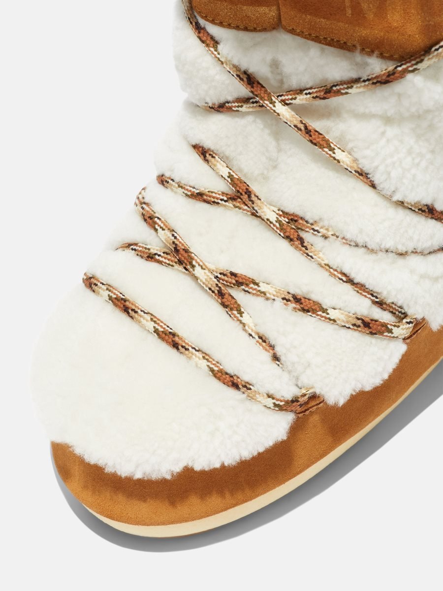 Moon Boot LAB69 ICON SHEARLING BOOTS - WHISKY WHITE