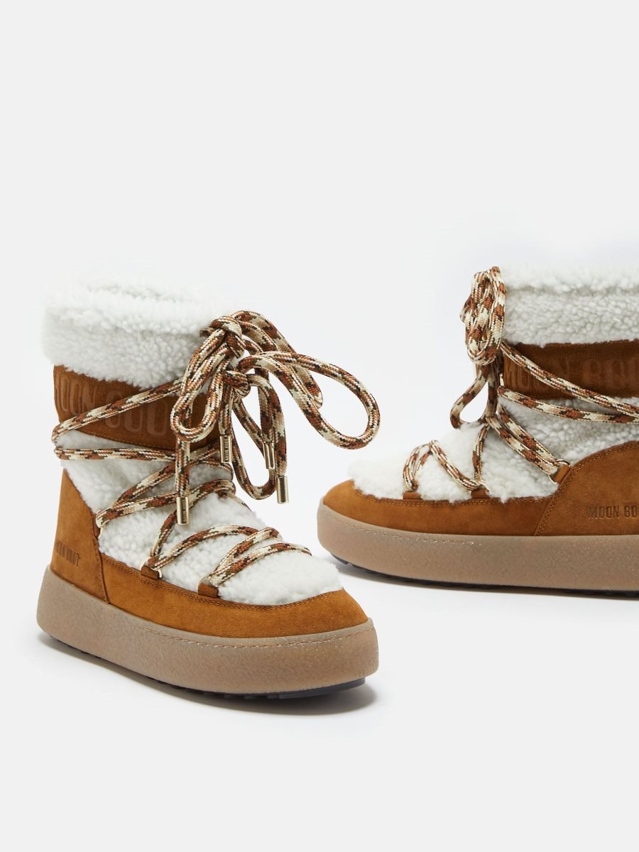 Moon Boot LTRACK TUBE SHEARLING BOOTS - WHISKY