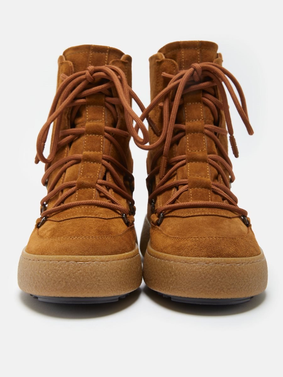 Moon Boot MTRACK LACE SUEDE BOOTS - COGNAC
