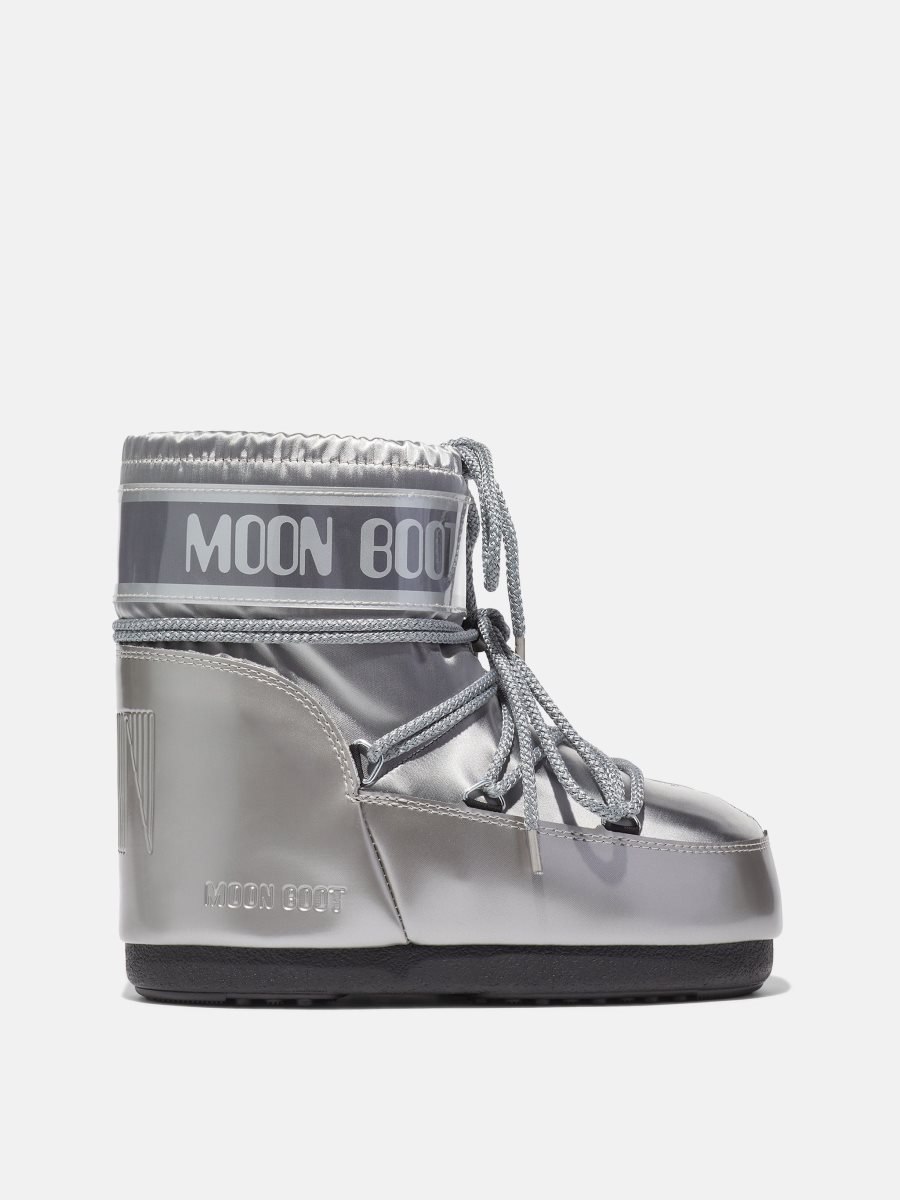 Moon Boot ICON LOW GLANCE SATIN BOOTS - GREY