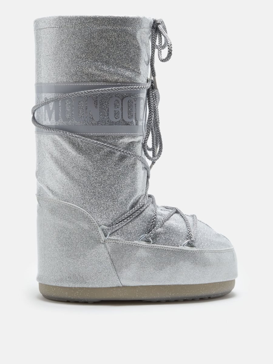 Moon Boot ICON GLITTER BOOTS - SILVER