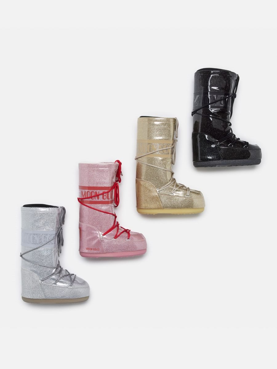 Moon Boot ICON GLITTER BOOTS - SILVER