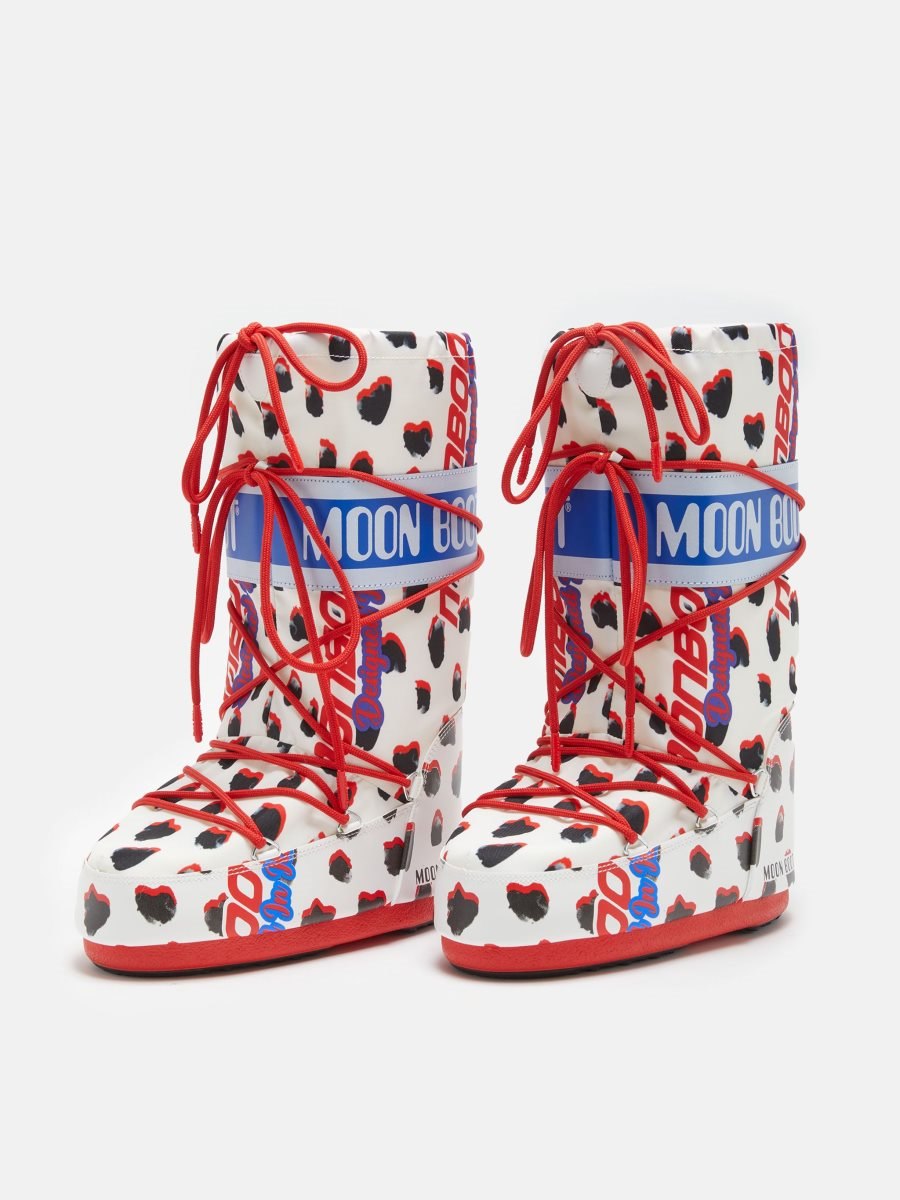Moon Boot ICON RETROBIKER BOOTS - DALMATIAN