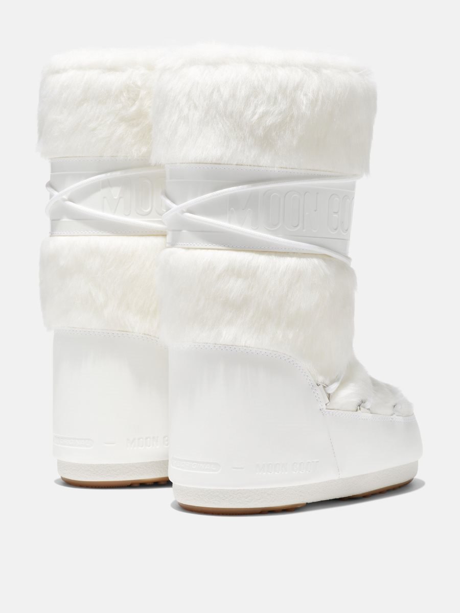 Moon Boot ICON FAUX-FUR BOOTS - OPTICAL WHITE