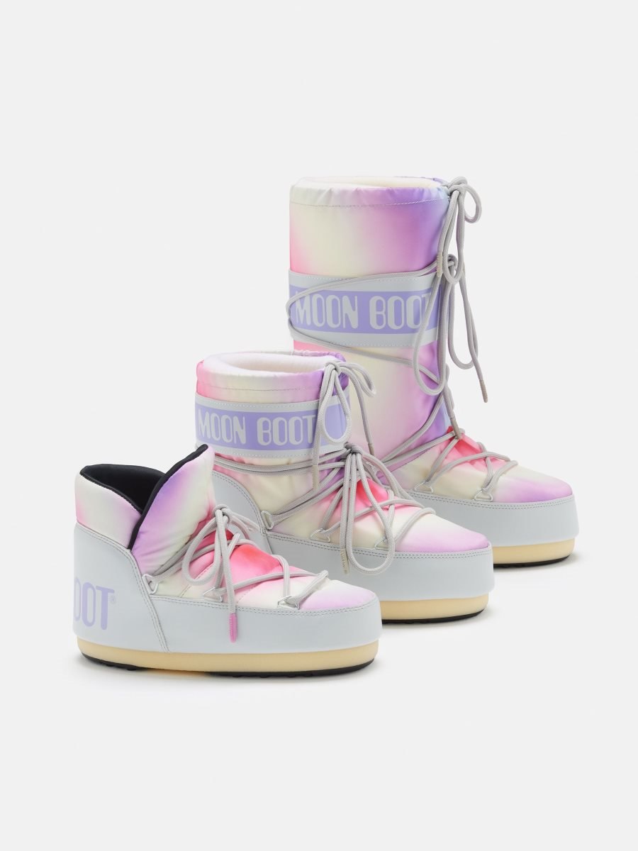 Moon Boot ICON TIE-DYE NYLON PUMPS - GLACIER GREY