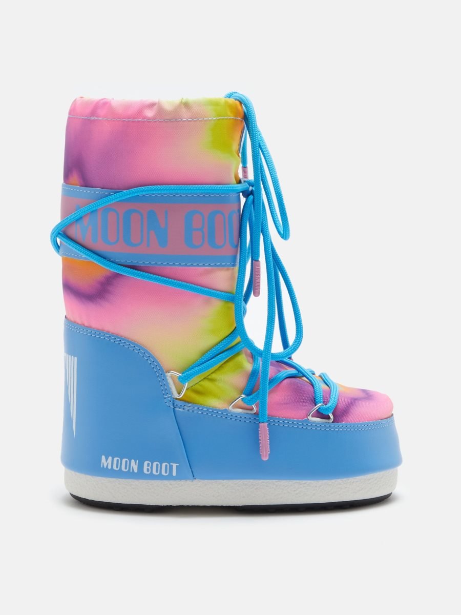 Moon Boot ICON JUNIOR TIE-DYE BOOTS - ALASKAN BLUE