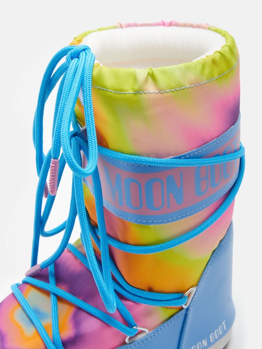 Moon Boot ICON JUNIOR TIE-DYE BOOTS - ALASKAN BLUE