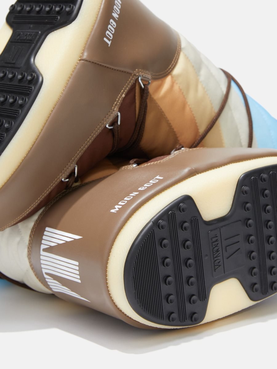 Moon Boot ICON RAINBOW NYLON BOOTS - SHITAKE/BROWN-BLUE