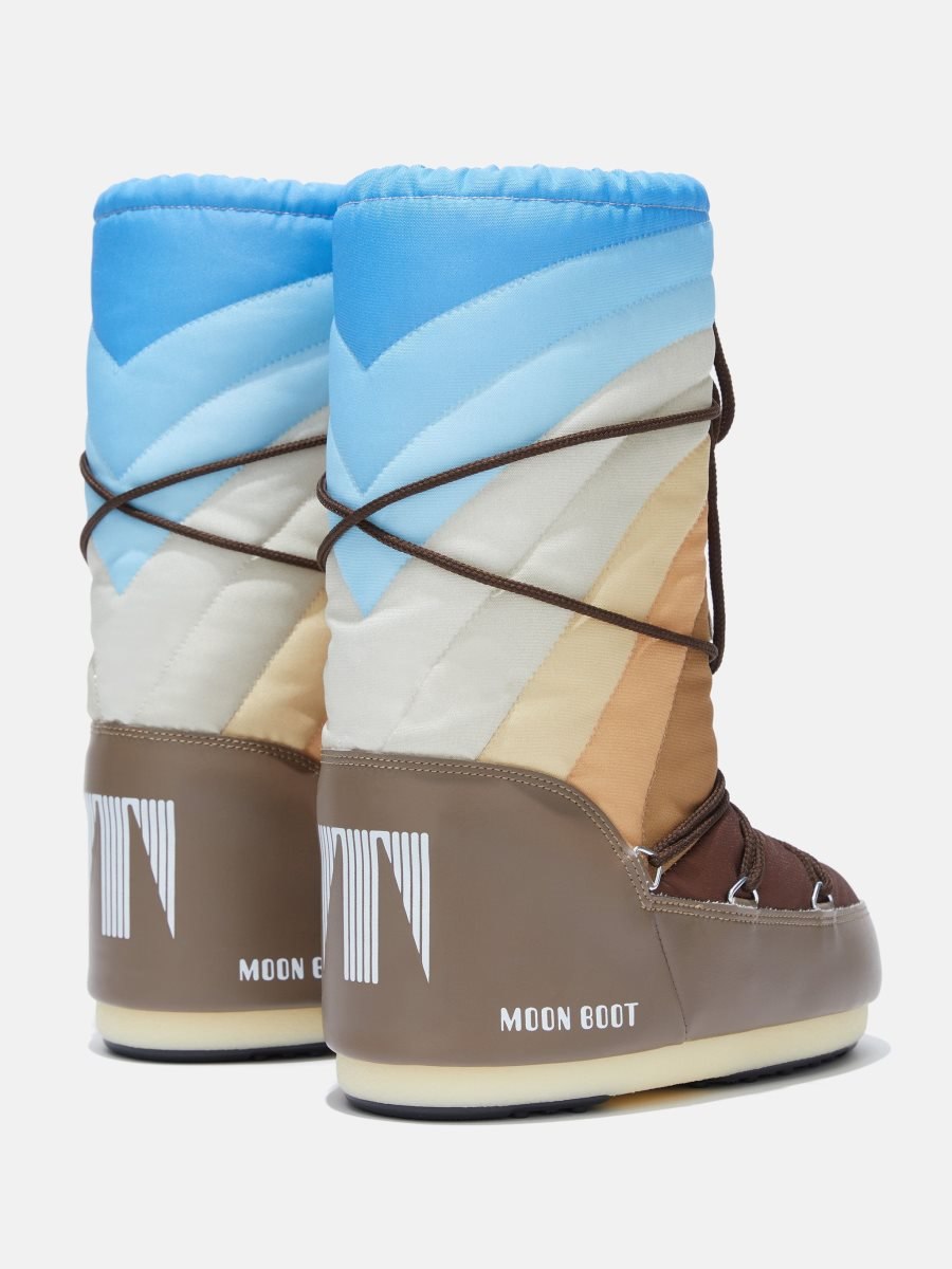 Moon Boot ICON RAINBOW NYLON BOOTS - SHITAKE/BROWN-BLUE