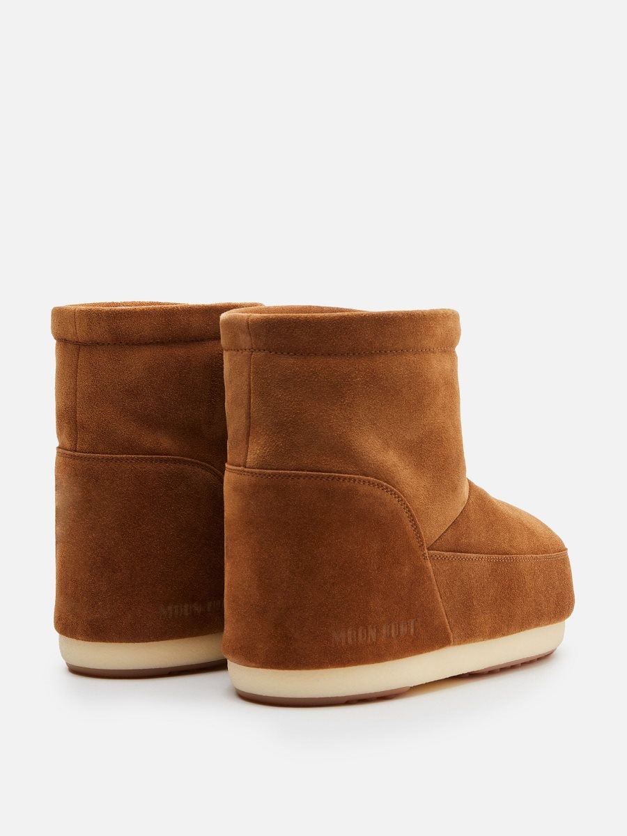 Moon Boot NO LACE TAN SUEDE BOOTS - COGNAC