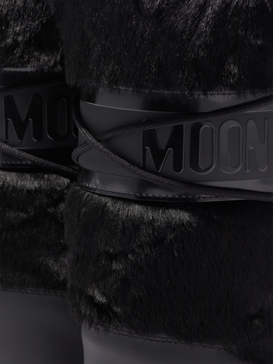 Moon Boot ICON FAUX-FUR BOOTS - BLACK
