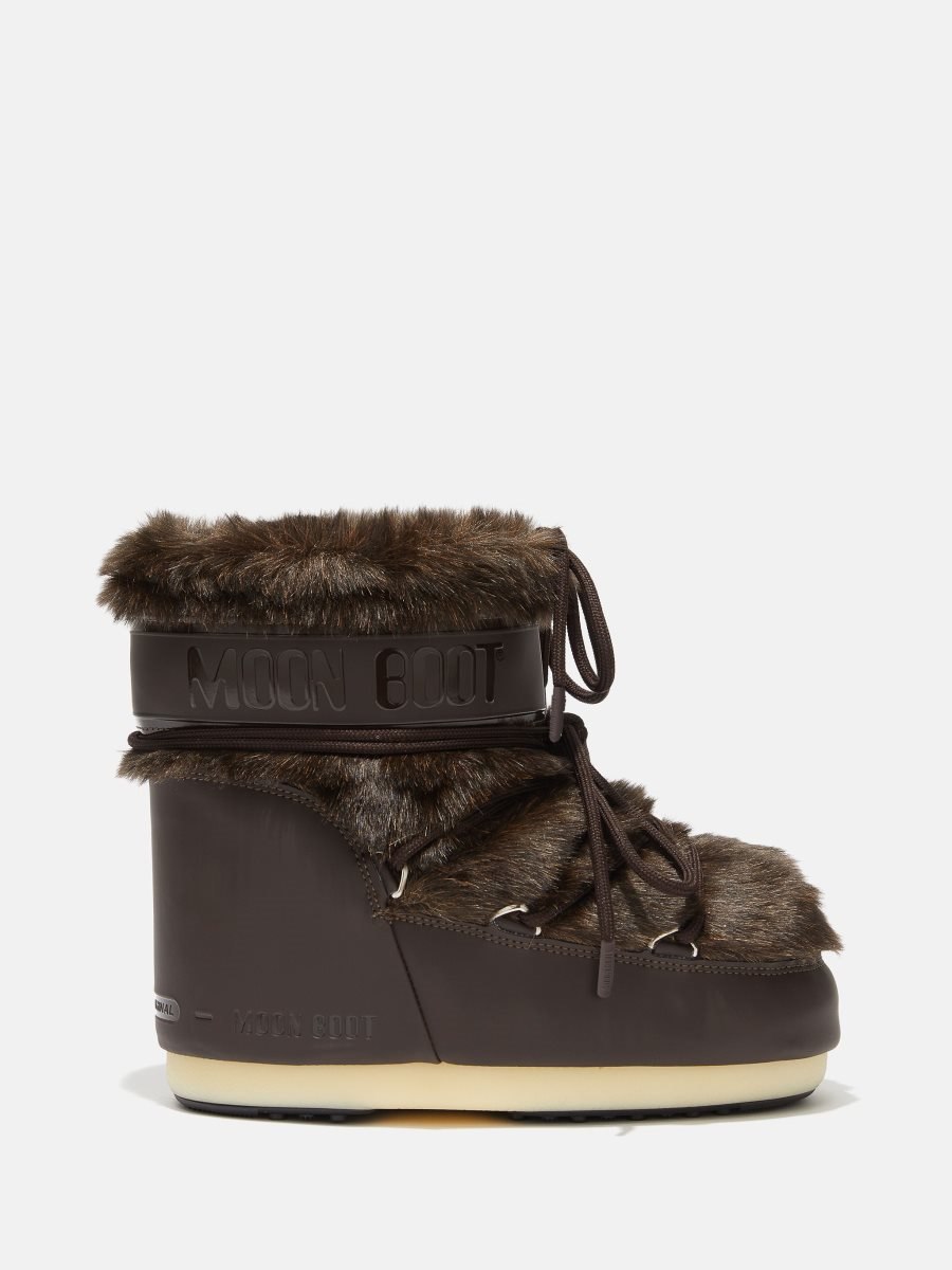 Moon Boot ICON LOW FAUX-FUR BOOTS - BROWN