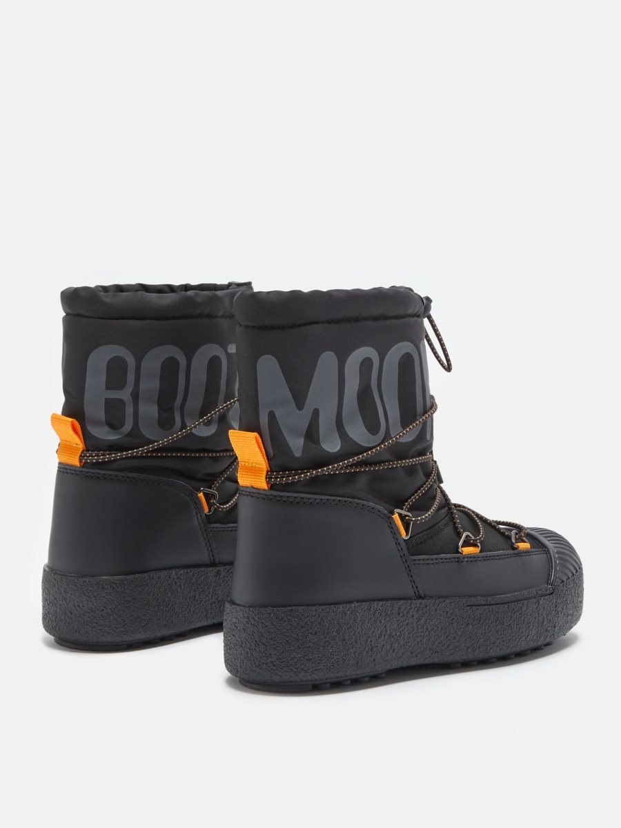 Moon Boot JTRACK POLAR JUNIOR BOOTS - BLACK/ORANGE - Click Image to Close