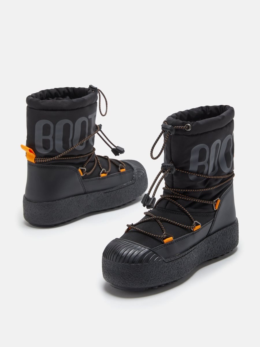 Moon Boot JTRACK POLAR JUNIOR BOOTS - BLACK/ORANGE