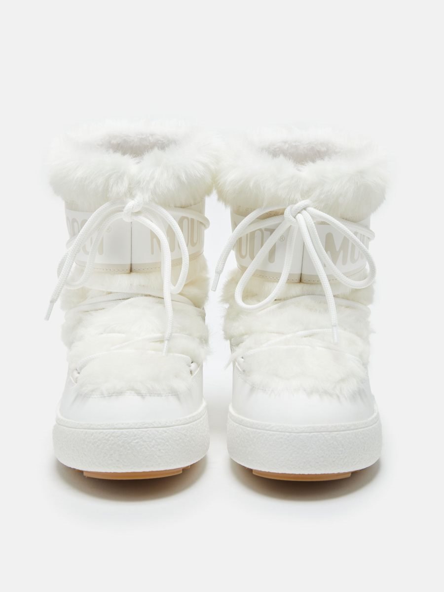 Moon Boot LTRACK TUBE FAUX-FUR BOOTS - WHITE