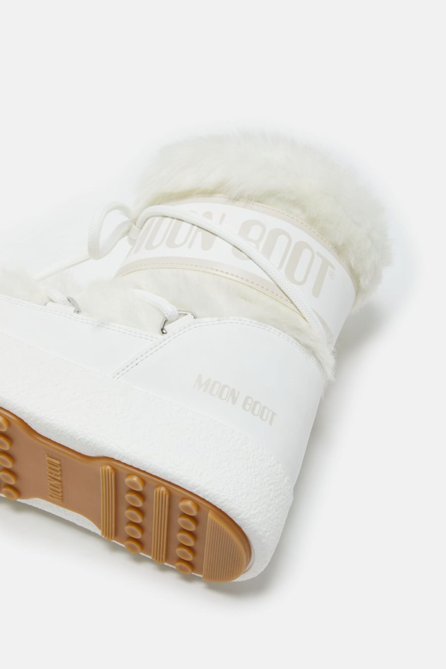 Moon Boot LTRACK TUBE FAUX-FUR BOOTS - WHITE