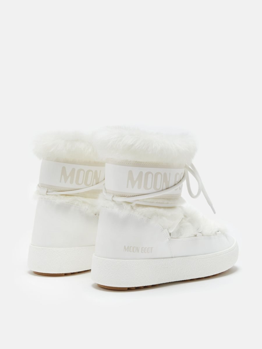 Moon Boot JTRACK JUNIOR FAUX-FUR BOOTS - WHITE
