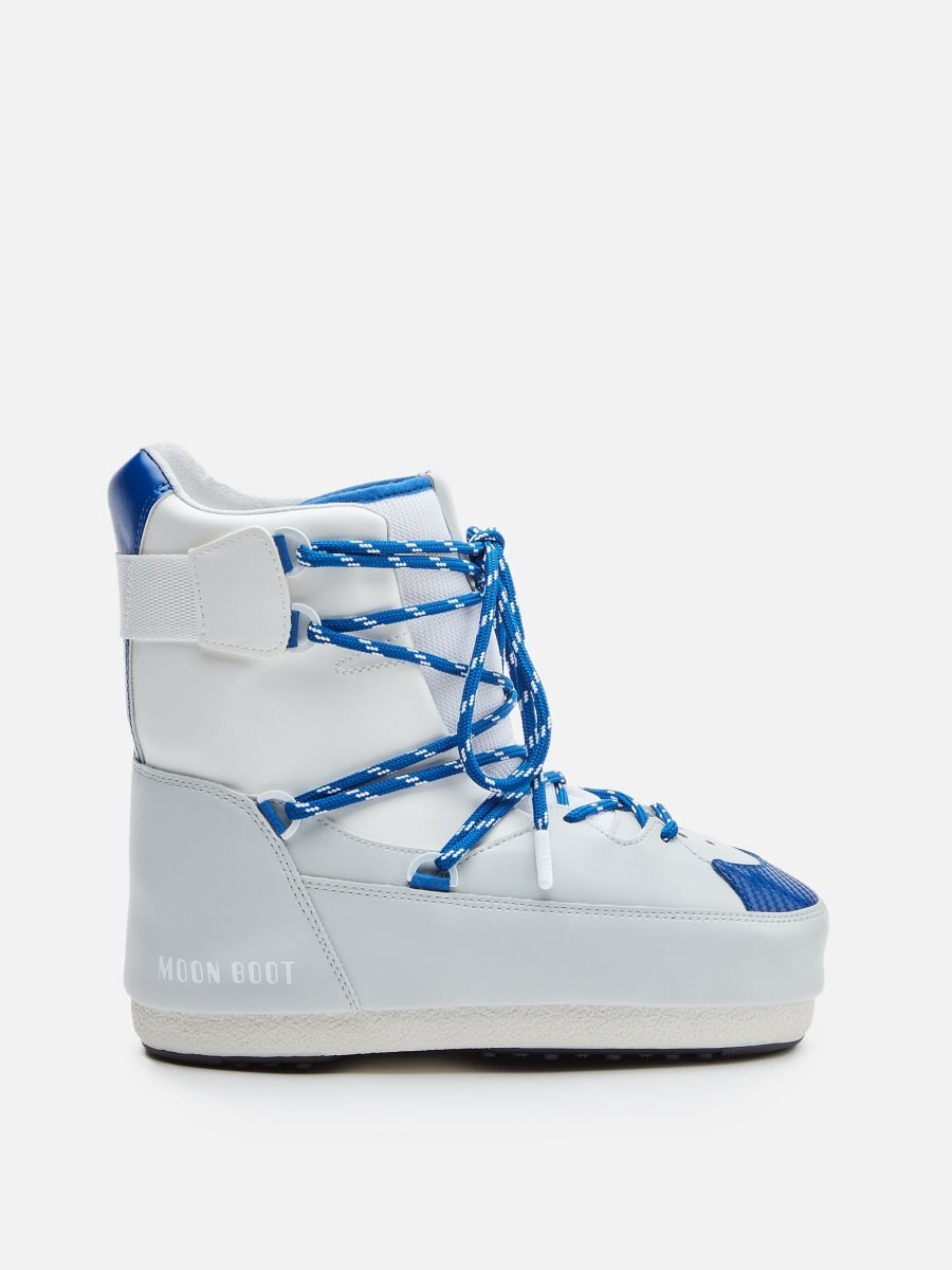 Moon Boot PALE SNEAKER MID BOOTS - WHITE/LT.GREY/BLUE