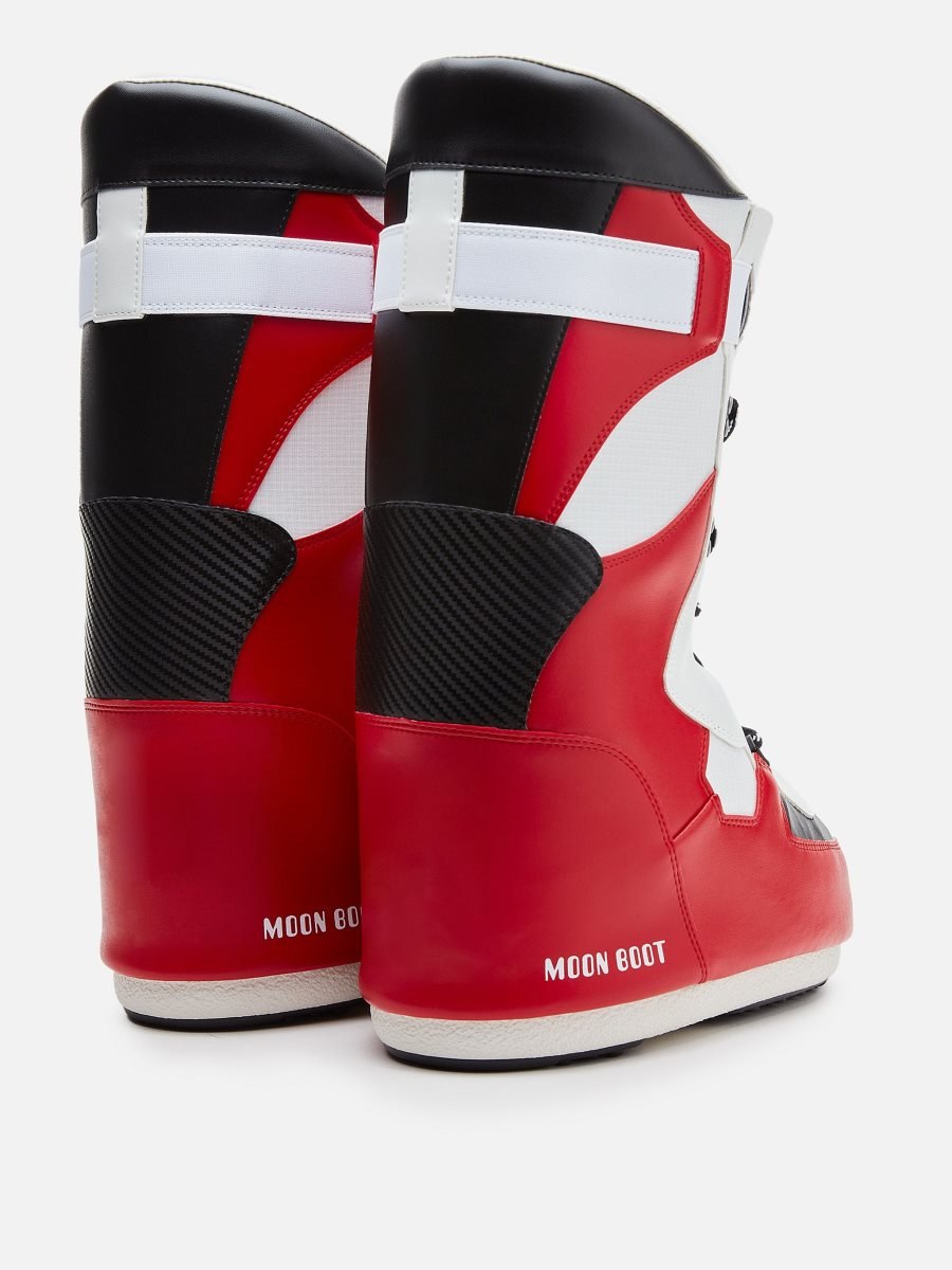 Moon Boot HI SNEAKER BOOTS - WHITE/RED/BLACK - Click Image to Close